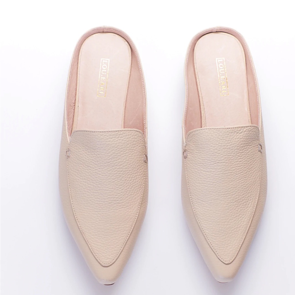 Lou.Earl Lafayette Flat Mules In Oyster